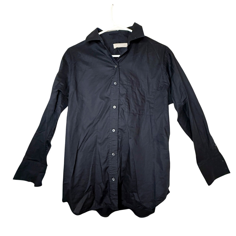 Everlane Women's Black Button Down Shirt Size 0 Cotton Classic Minimalist